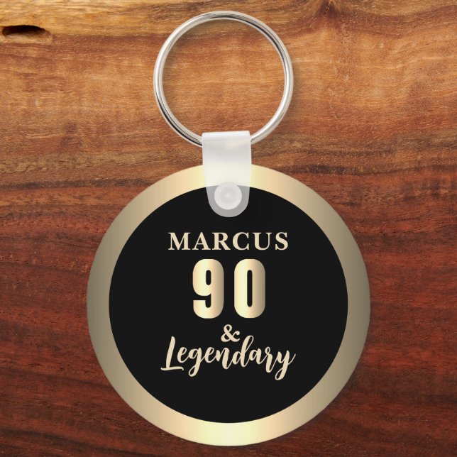 Porte-clés 90 & Legendary Gold 90th Birthday (Recto)