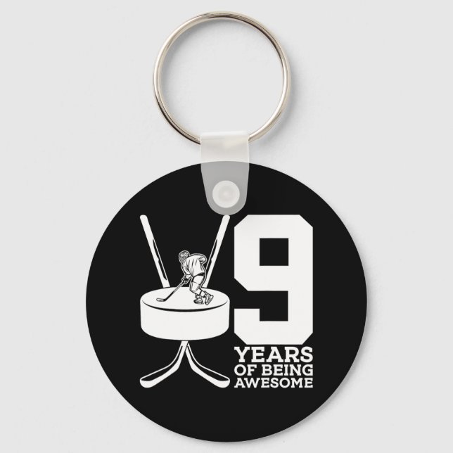 PORTE-CLÉS 9 ANS D'ÊTRE UN HOCKEY GLACE INCROYABLE 9E ANNIVER (Recto)