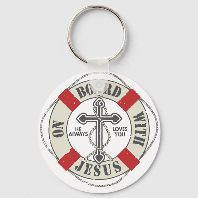 Porte-clés À bord avec Jésus (Recto)