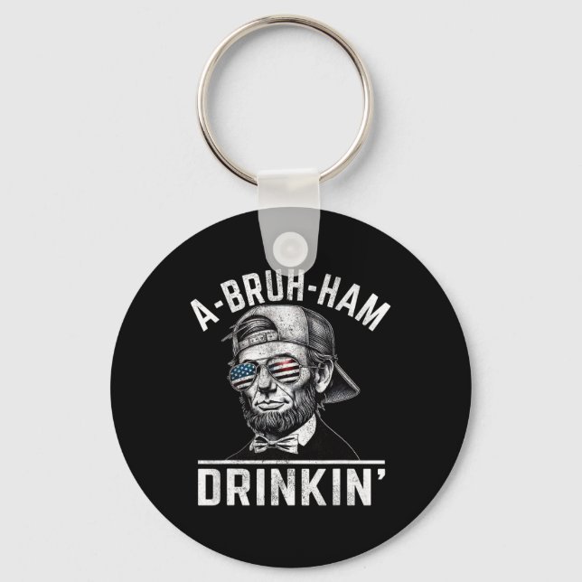 Porte-clés A-bruh-jambon A-bro-jambon Drinkin drôle 4 juillet (Recto)