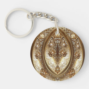 Porte-clés à cadre doré orné