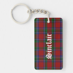 Porte-clés à carreaux personnalisé Sinclair Tartan