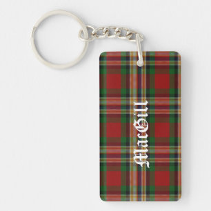 Porte-clés à carreaux tartan personnalisé du clan
