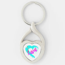 Porte-clés à charme zipper Love Hearts