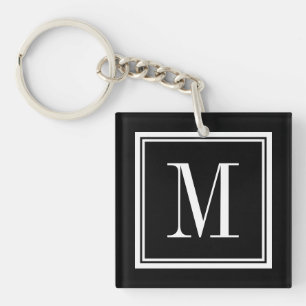 Porte-clés à monogramme avec fond de couleur perso