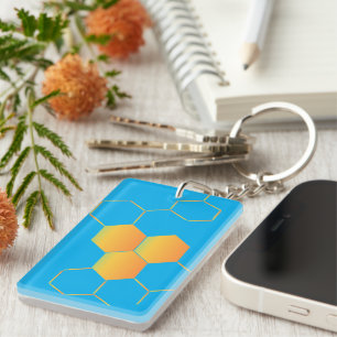 Porte-clés à motif en nid d'abeille