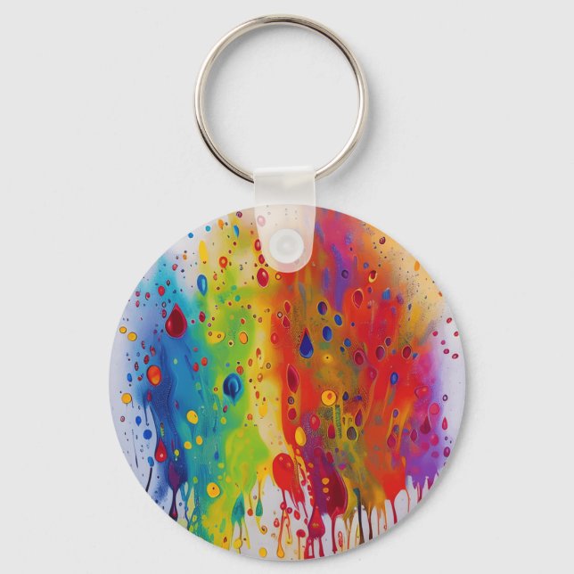 Porte-clés à motif Pride Drip (Recto)