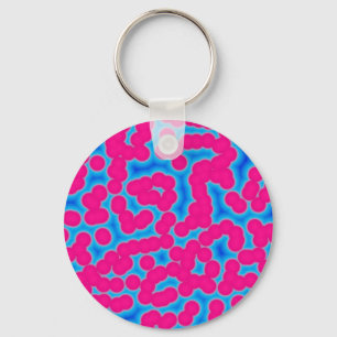 Porte-clés à petits pois croisés rose et bleu