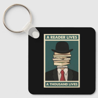 Porte-clés A Reader Lives a Thousand Lives Bibliophile Wisdom