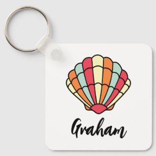 Porte-clés à thème coquillage de mer personnalisé 