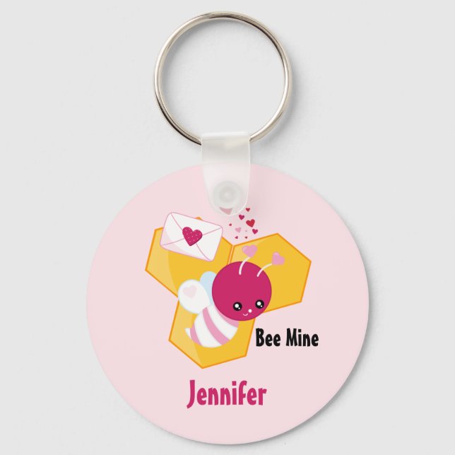 Porte-clés Abee Mine Mignonne Abeille aux Coeurs de Saint-Val (Recto)