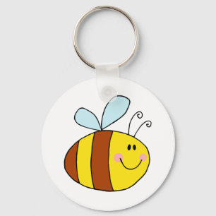Porte-clés abeille à miel dessin animé vol heureux