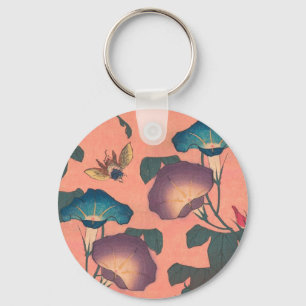 Porte-clés Abeille et fleur d'art japonais asiatique