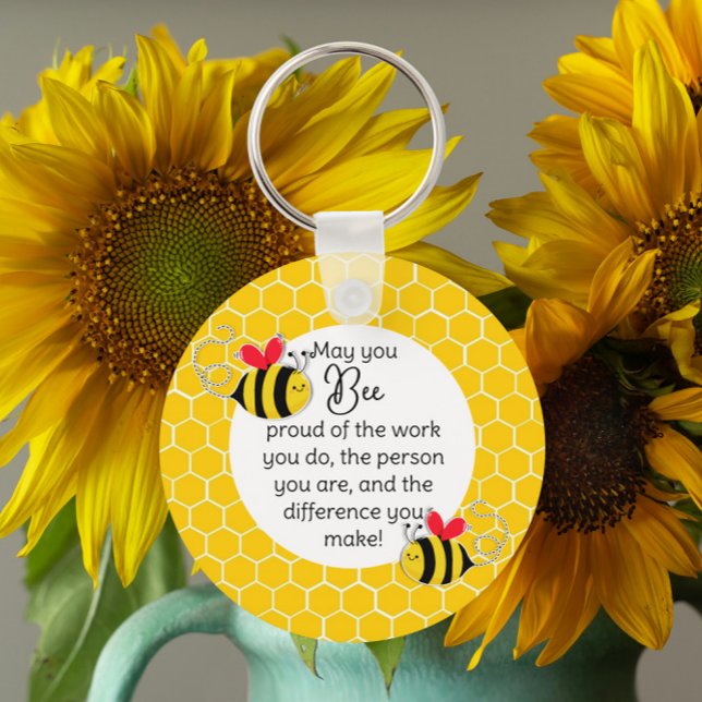 Porte-clés Abeille Fière Enseignant Appréciation cadeau (Créateur téléchargé)