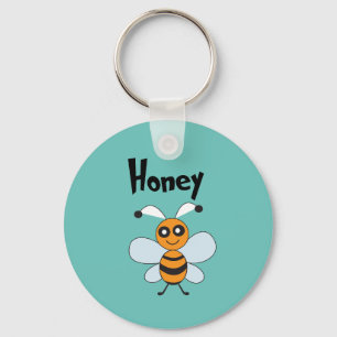 Porte-clés Abeille jaune noir mignonne été