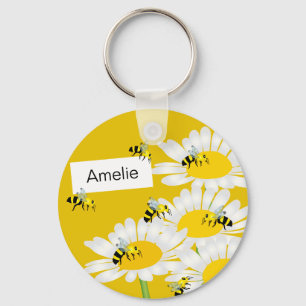 Porte-clés Abeille sur le porte - clé de fleur - arrière -