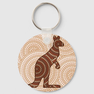 Porte-clés Aboriginal kangaroo dot painting