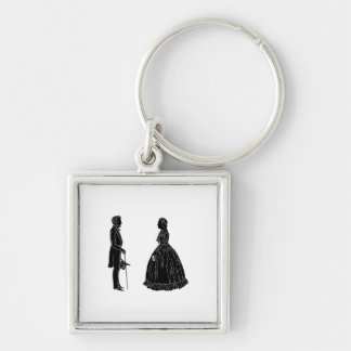 Porte-clés abraham lincoln mary todd lincoln silhouette