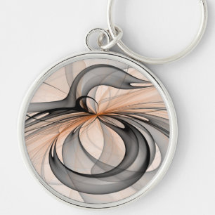 Porte-clés Abstrait Anthracite Grey Sienna Art moderne fracta