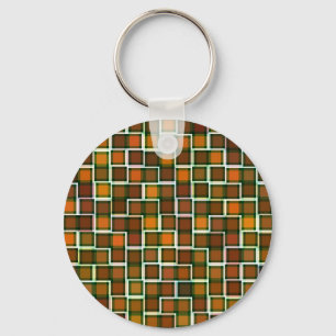 Porte-clés Abstrait Tone de la Terre Mosaic Carrés Motif