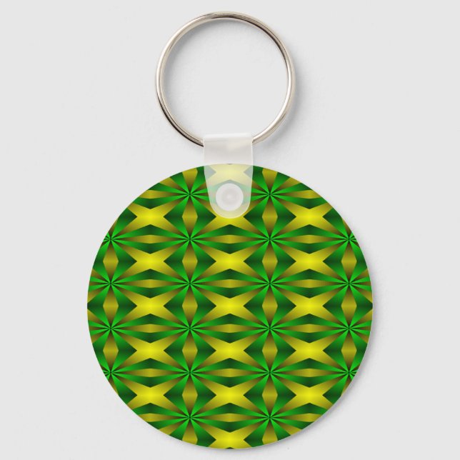 Porte-clés Abstrait vert et jaune (Recto)