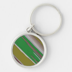 Porte-clés Abstraite diagonale verte et Brown