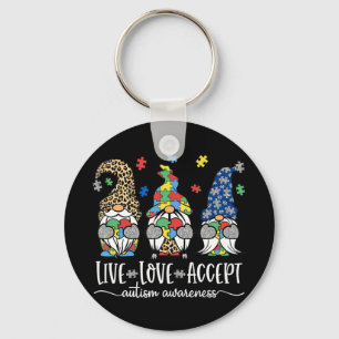 Porte-clés Accepter l'amour vivant Gnome mignon Conception de