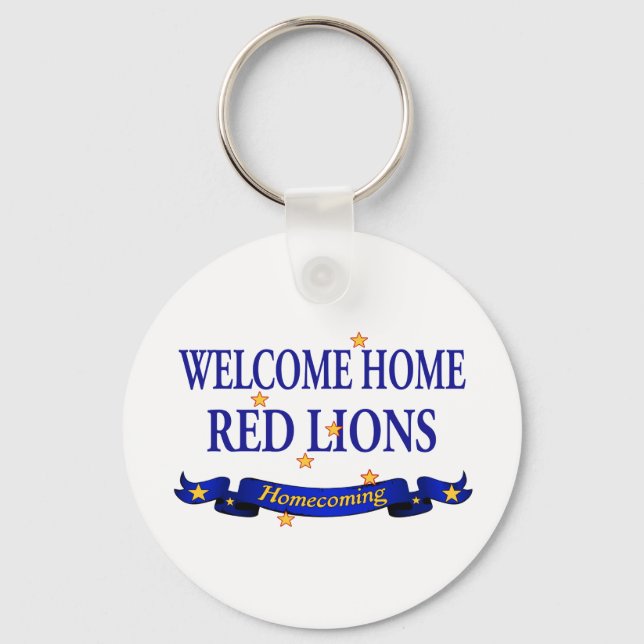 Porte-clés Accueil Bienvenue Lions rouges (Recto)