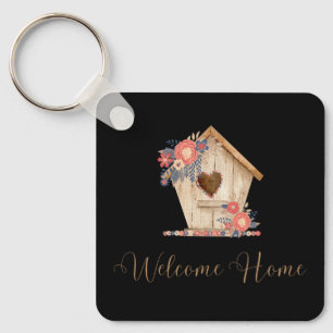 Porte-clés Accueil Bienvenue Realtor Personnalisé en couleur 