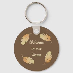 Porte-clés Accueil de l'employé - Plumes Brown foncées Équipe