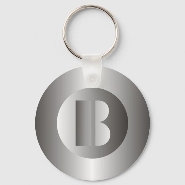 Porte-clés Acier poli "B" (Recto)