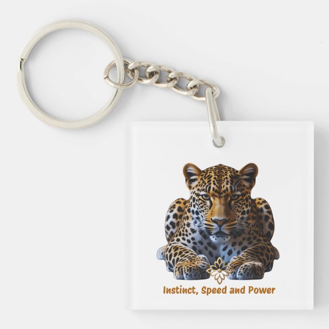 Porte-clés Acrylic Keychain – Leopard Logo | Instinct, Speed  (Devant)