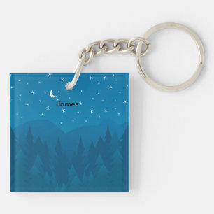 Porte-clés acrylique personnalisé Montagne Étoiles