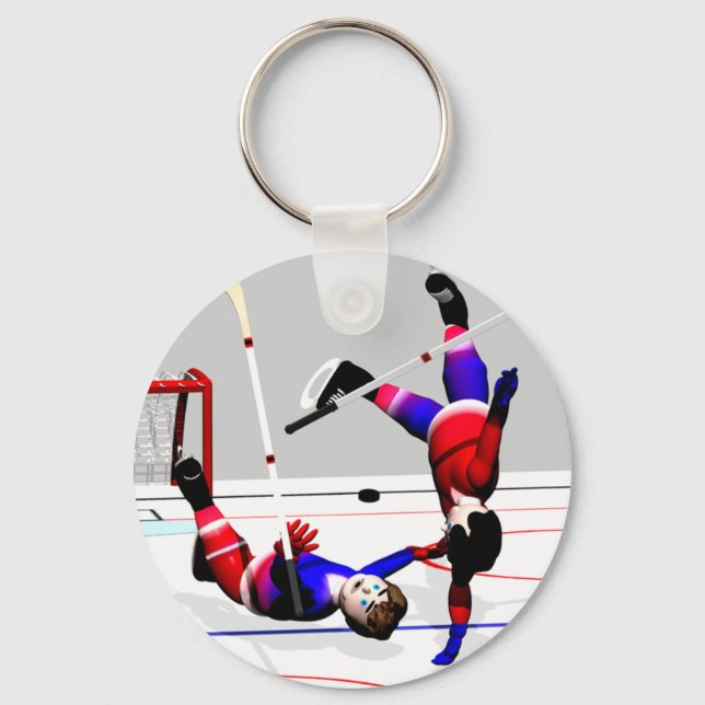 Porte-clés Action du joueur de hockey (Recto)