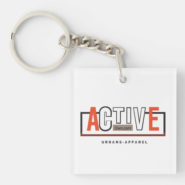 Porte-clés Active Mode On – Stay Fit Stay Moving Design (Devant)