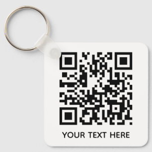 Porte-clés Add your own QR Code text Scan Minimal Simple