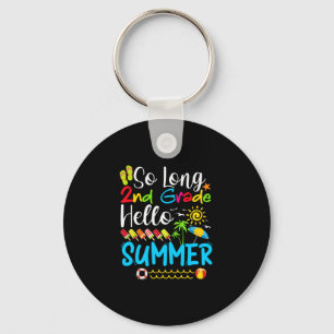 Porte-clés Adieu 2e année Bonjour l'été Dernier jour d'école.