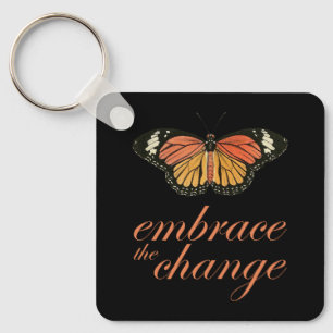 Porte-clés Adoptez le changement - Papillon orange