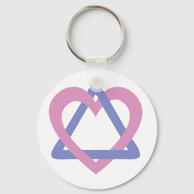 Porte-clés Adoption Triangle bleu rose (Recto)