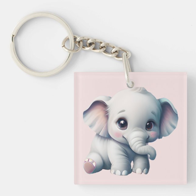 Porte-clés adorable Kawaii Baby Elephant (Devant)