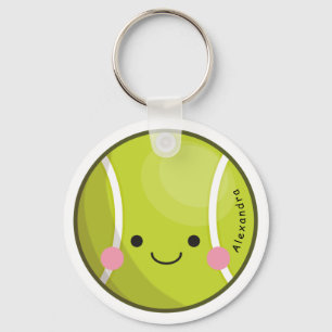 Porte-clés Adorable Kawaii Tennis Ball Personnalisé Nom Cute 