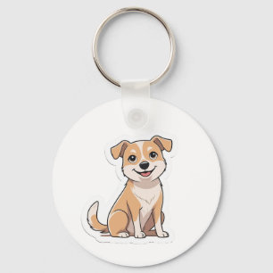 Porte-clés adorable souriant doux chien errant