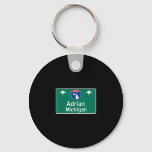 Porte-clés Adrian Michigan Mi Autoroute Vacation Souvenir