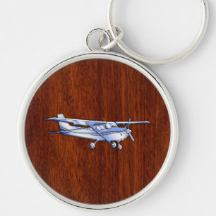Porte-clés Aéronef Classique Chrome Cessna Flying Mahogany