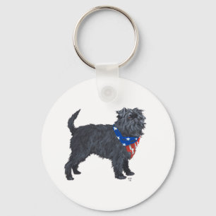 Porte-clés Affenpinscher Patriotique