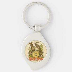 Porte-clés Affiche de bière Bock vintage : Antique Goat Saloo