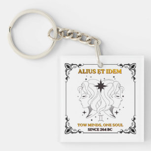 Porte-clés Affiche de carte de tarot de zodiaque Gémeaux vint
