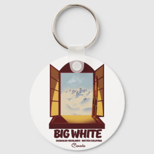 Porte-clés Affiche de ski de Big White Colombie-Britannique C