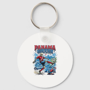 Porte-clés Affiche de style squelette de football de Panama N