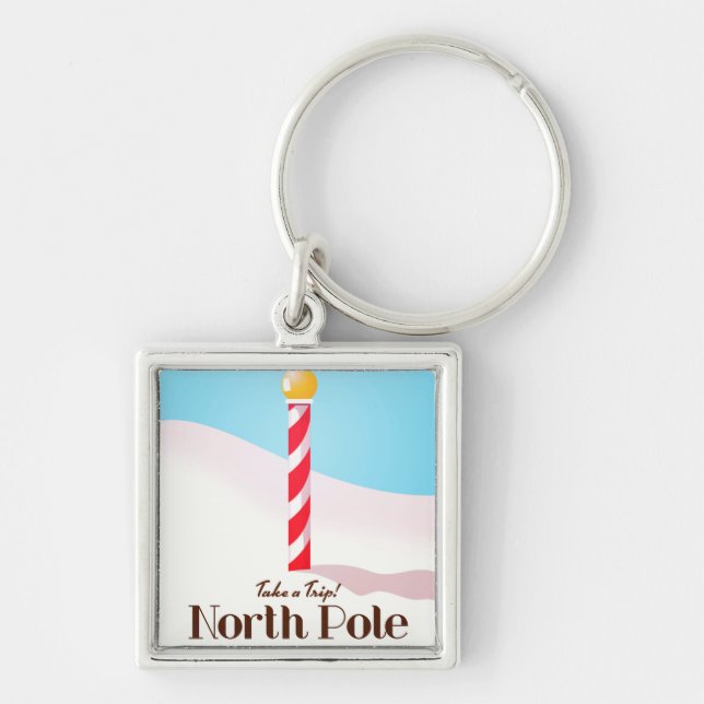 Porte-clés Affiche de voyage au Pôle Nord (Devant)
